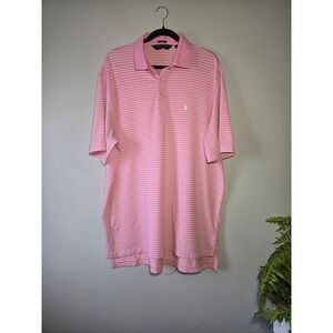 Ralph Lauren Polo Golf Pink Striped Shirt Men XL Preppy Country Club Casual